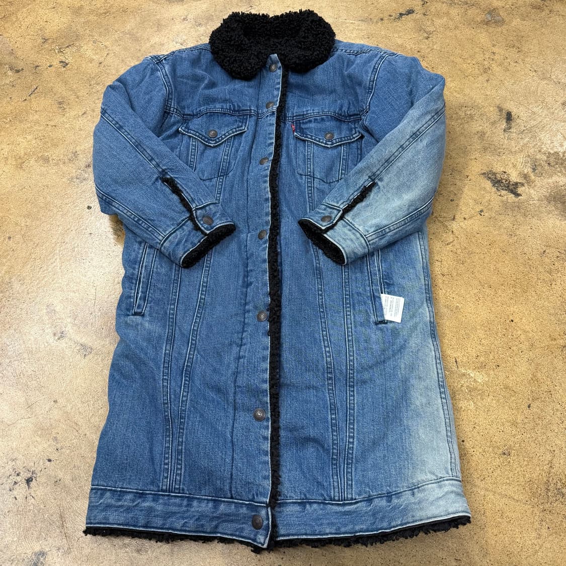 [정품/M] 리바이스 양면 블랙 뽀글이 덤블 코트 b18 상품이미지2