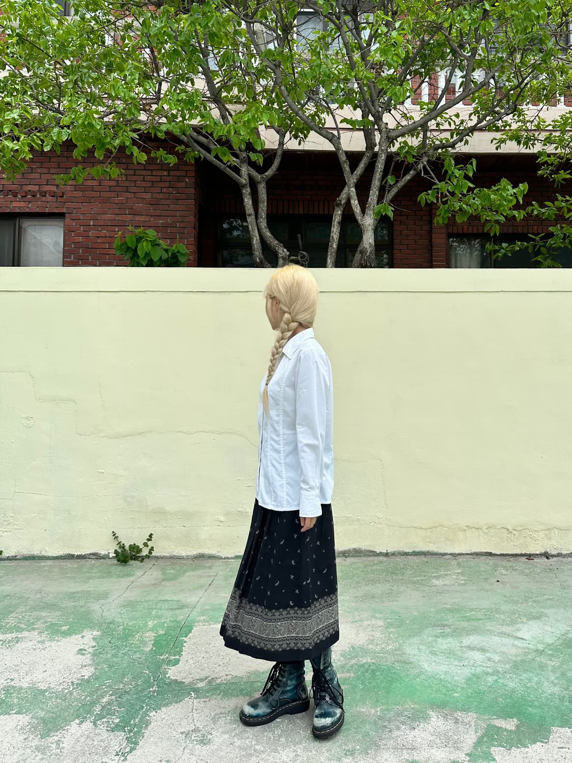 화이트 절개 라인 셔츠 상품이미지3