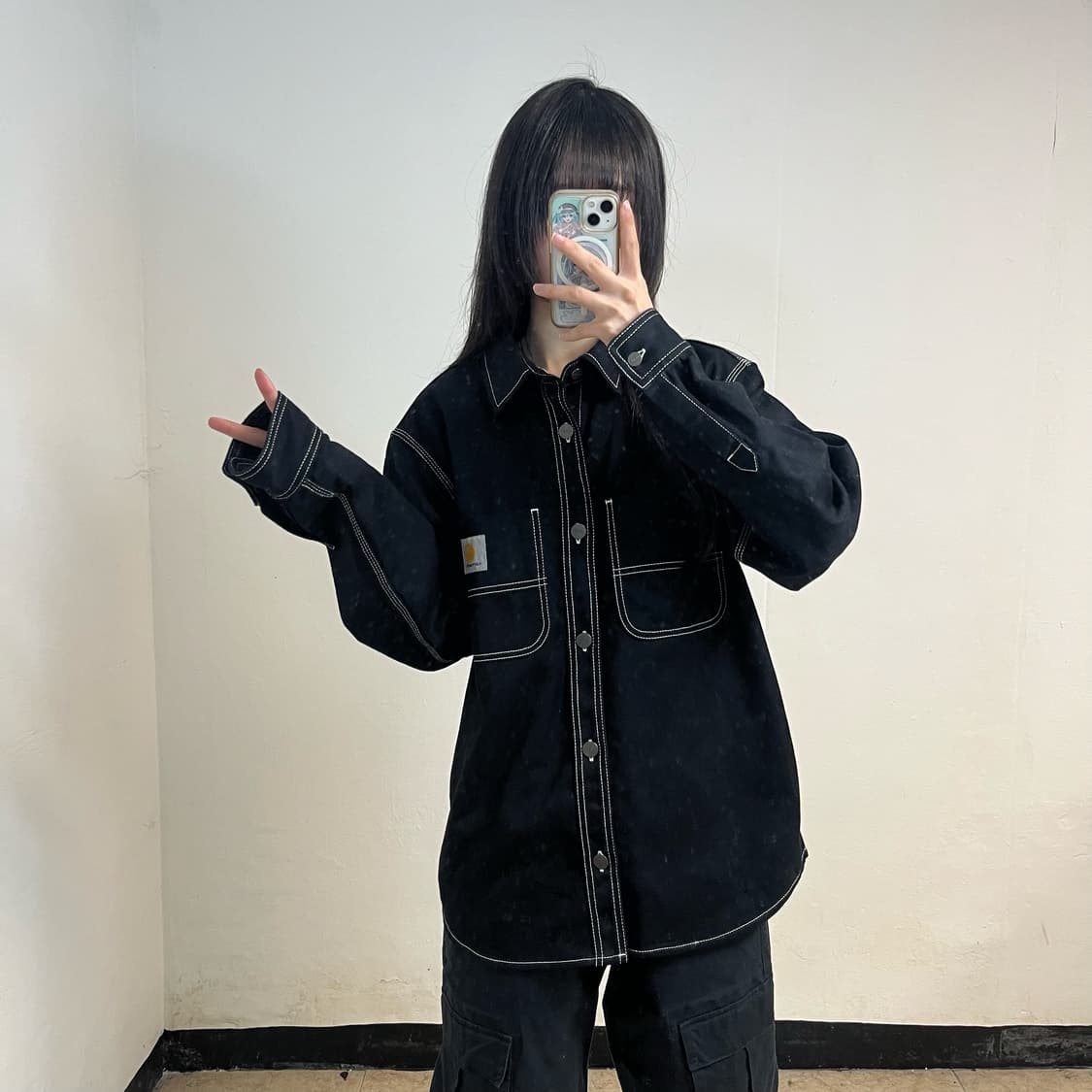 Carhartt WIP black chalk stitch jacket 상품이미지2
