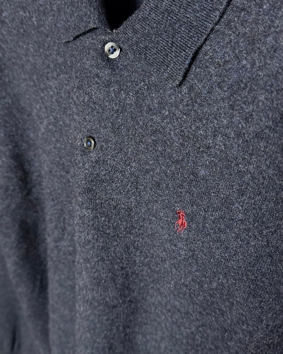 90's 폴로 랄프로렌 메리노 울 폴로셔츠 L [블루] 상품이미지3