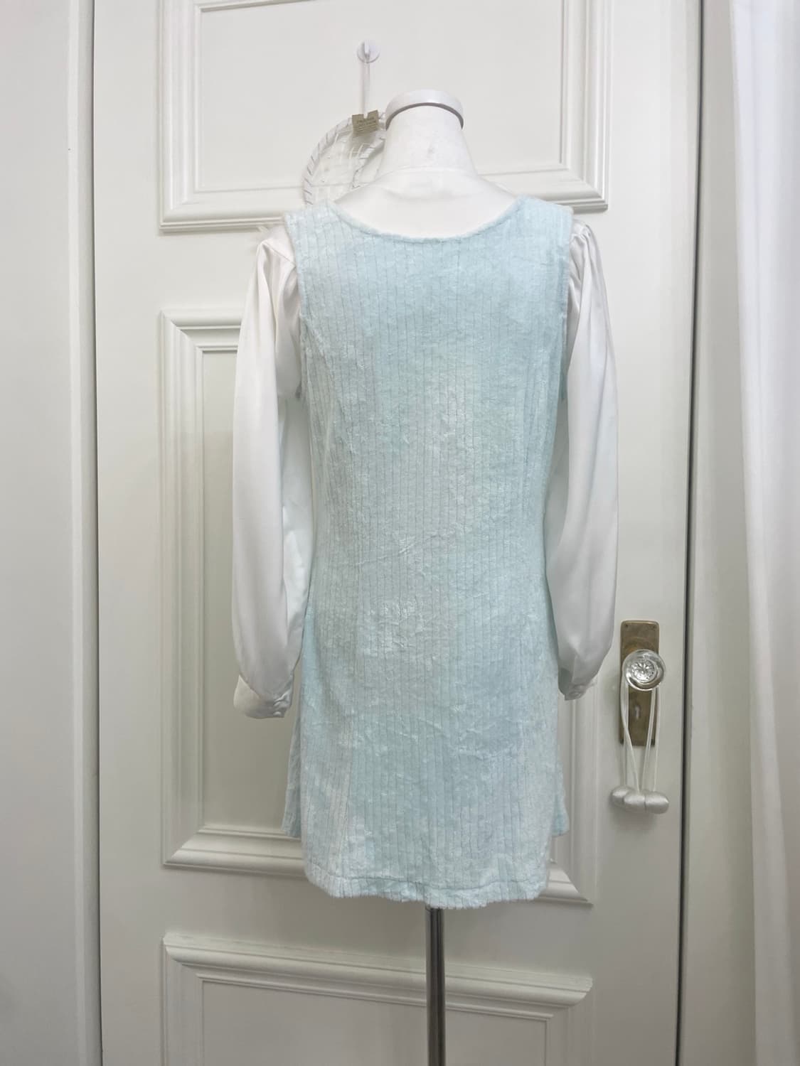 sheer mintblue button point opc&white sh 상품이미지3