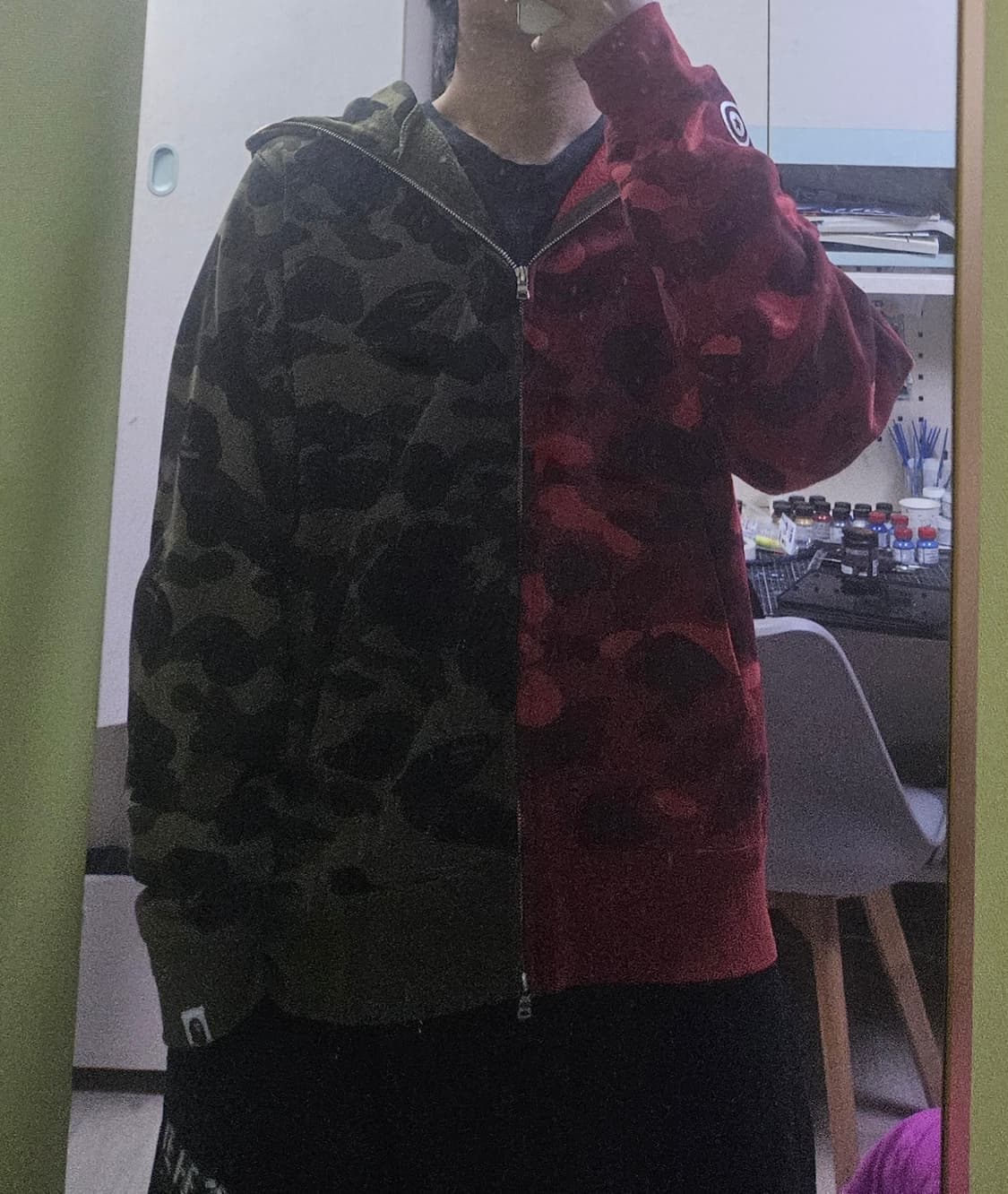 베이프 아수라 카모 그린/레드 상품이미지1