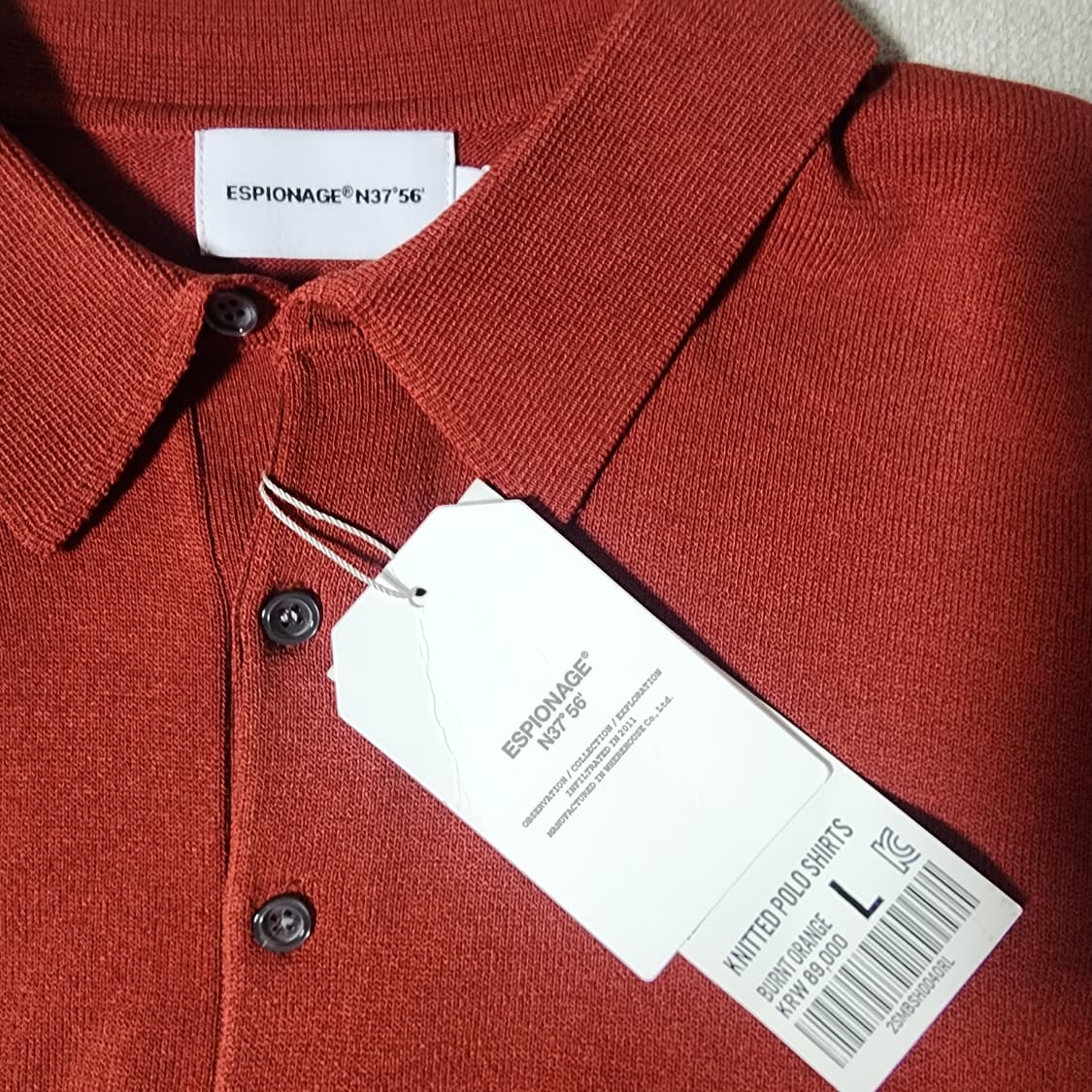 에스피오나지 니티드 폴로 셔츠 번트 오렌지(L) 상품이미지2