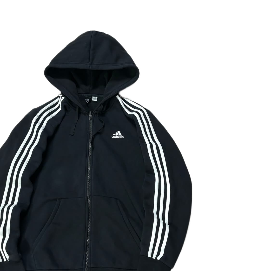 아디다스 후드 져지 블랙 검흰 상품이미지2