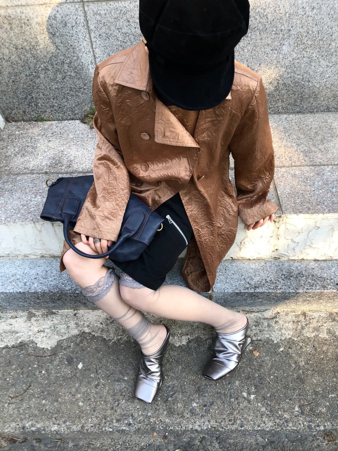 crinkle double trench jk  상품이미지1