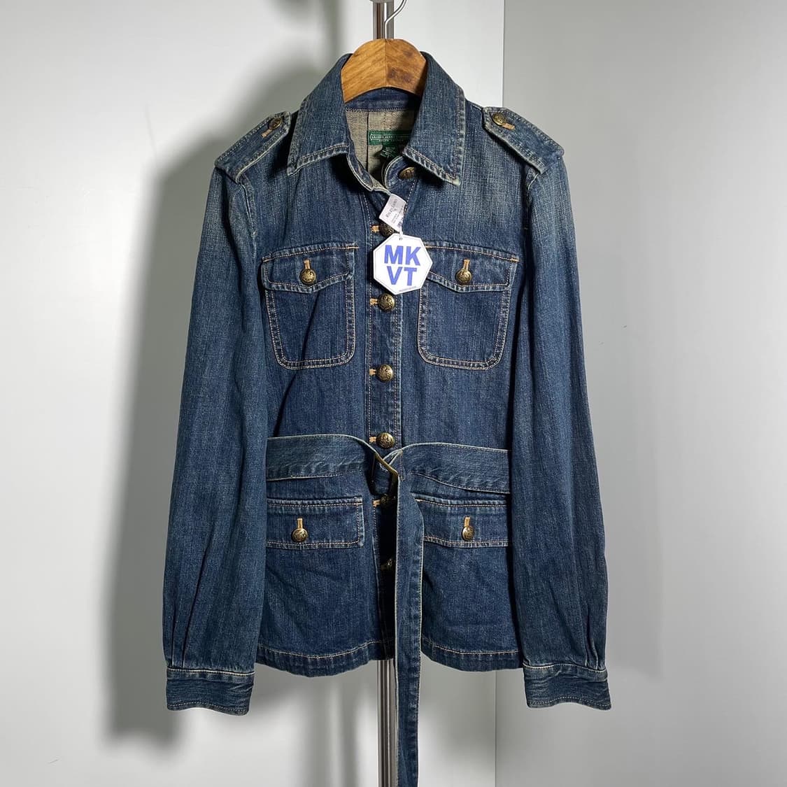 (새상품)랄프로렌 금장 로고 버튼 로브 셔츠 자켓 상품이미지1