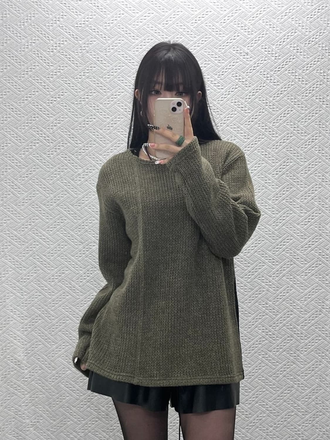 앤더슨벨 캐주얼 스트릿 배색 콘트라스트 보트넥 니트 S C10268 상품이미지2