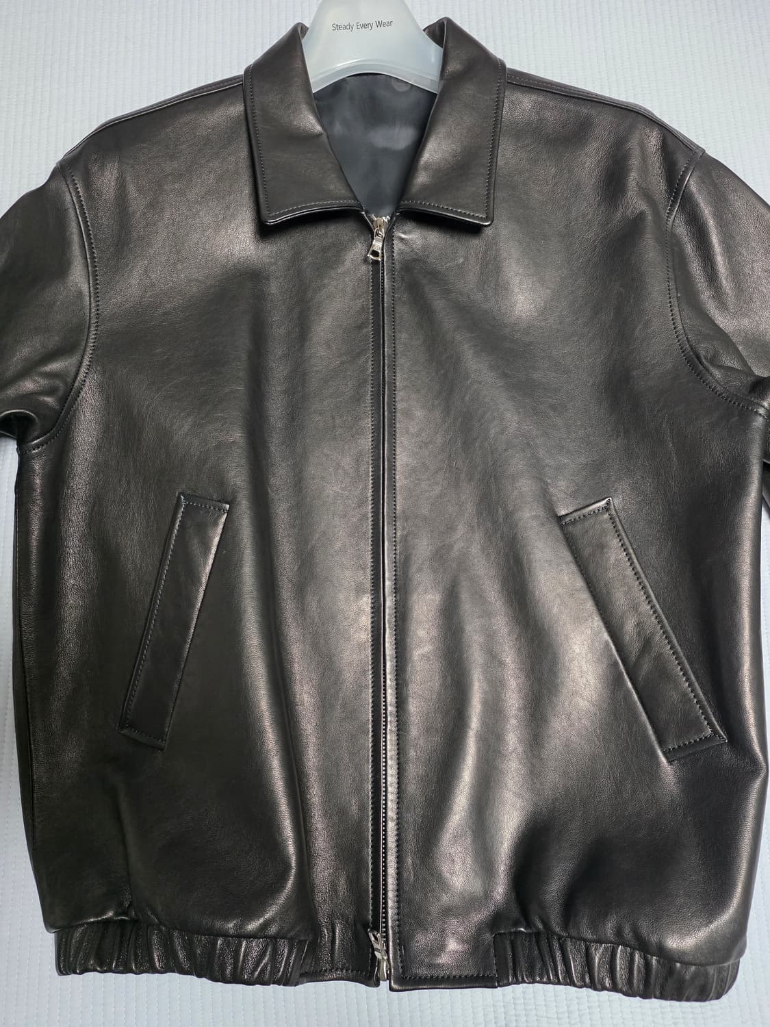 [2] 스테디에브리웨어 레더 블루종 자켓(블랙) 상품이미지3