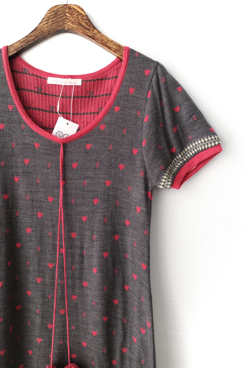 heart dot half knit one-peice 상품이미지2