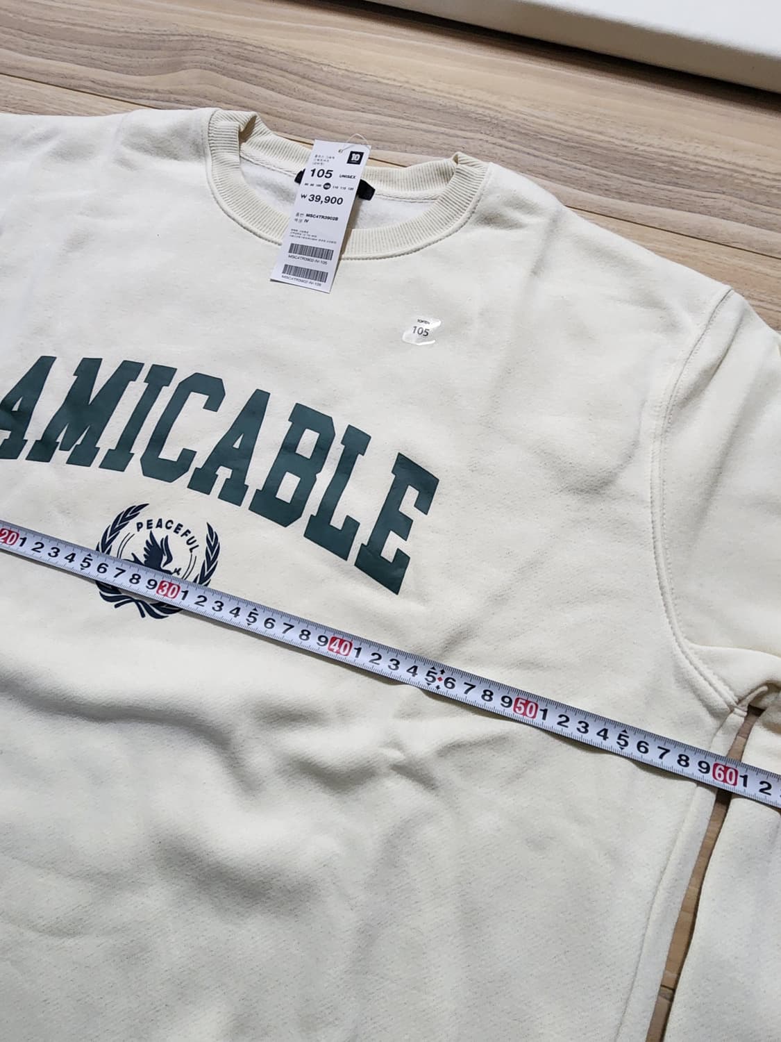 탑텐맨투맨티셔츠아이보리105사이즈 상품이미지4