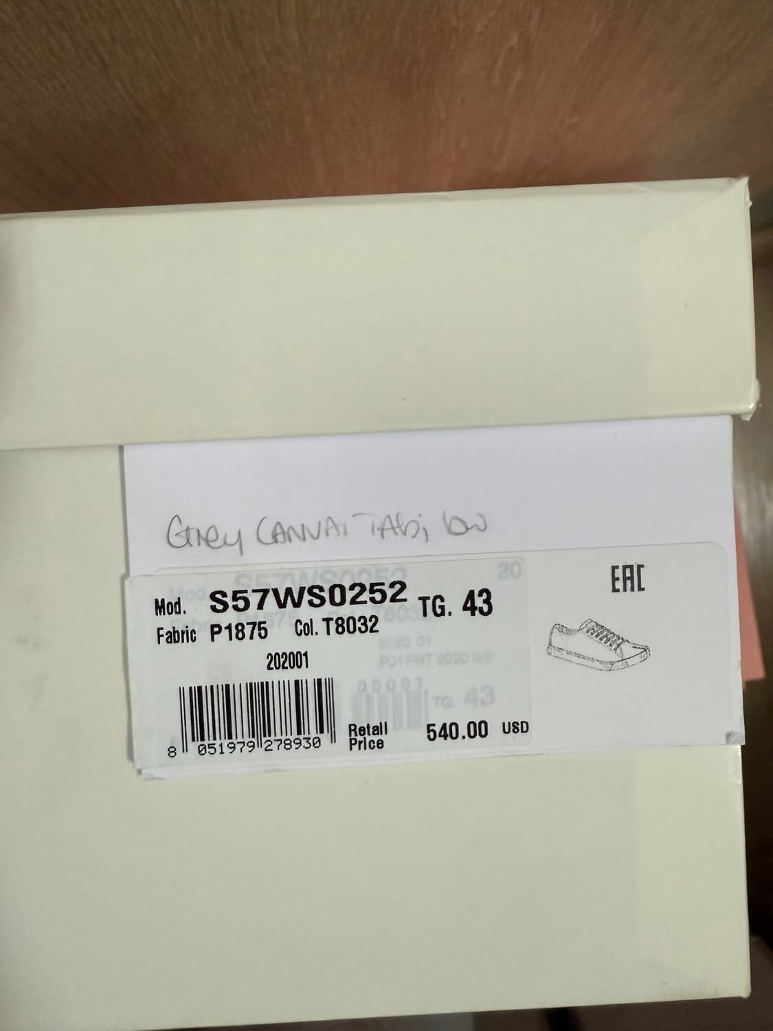 [43] 메종 마르지엘라 타비 로우 컨버스 캔버스 스니커즈 그레이 상품이미지3