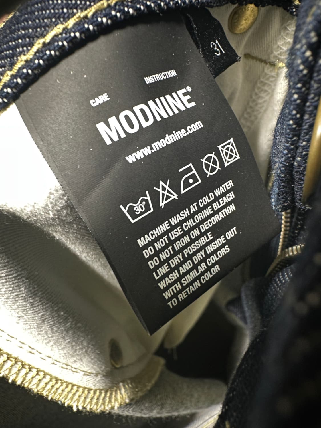 모드나인 One Day MOD1 생지 데님 31사이즈 상품이미지3