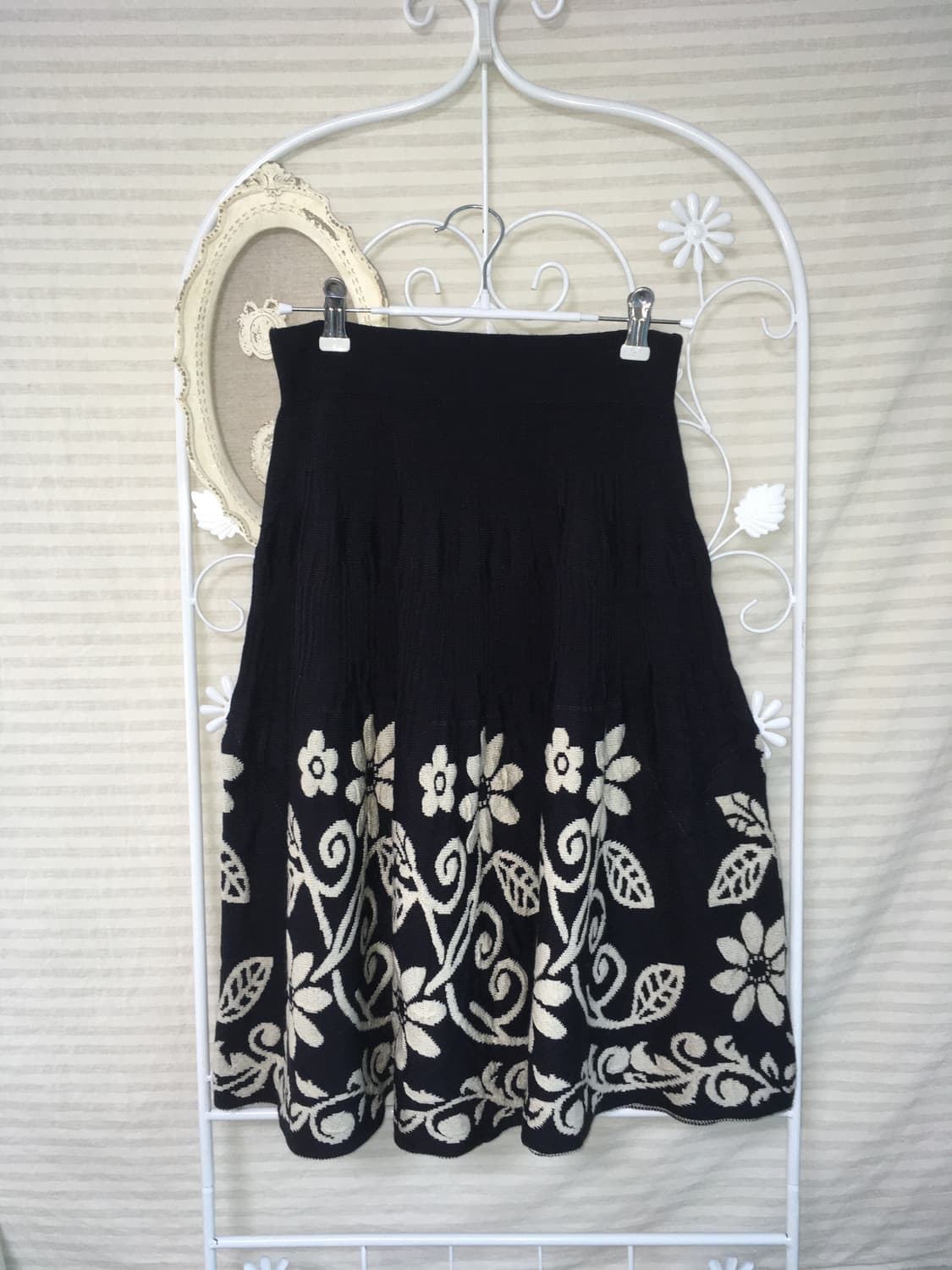 jpn vintage 딥네이비 니트 미디스커트 상품이미지5