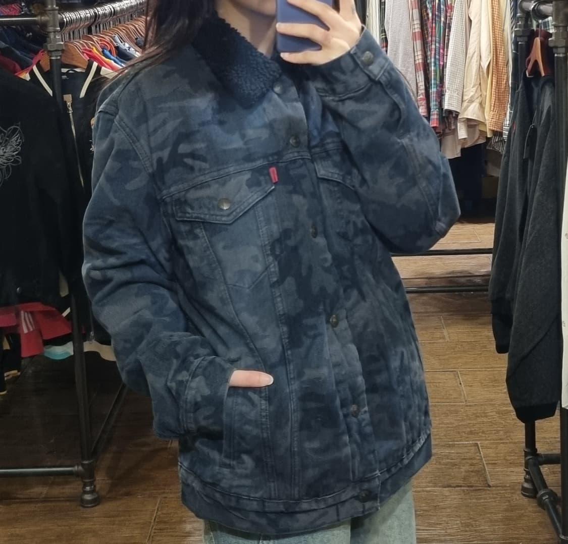 [Hi] levis 리바이스 양털 데님 자켓 블랙 상품이미지2