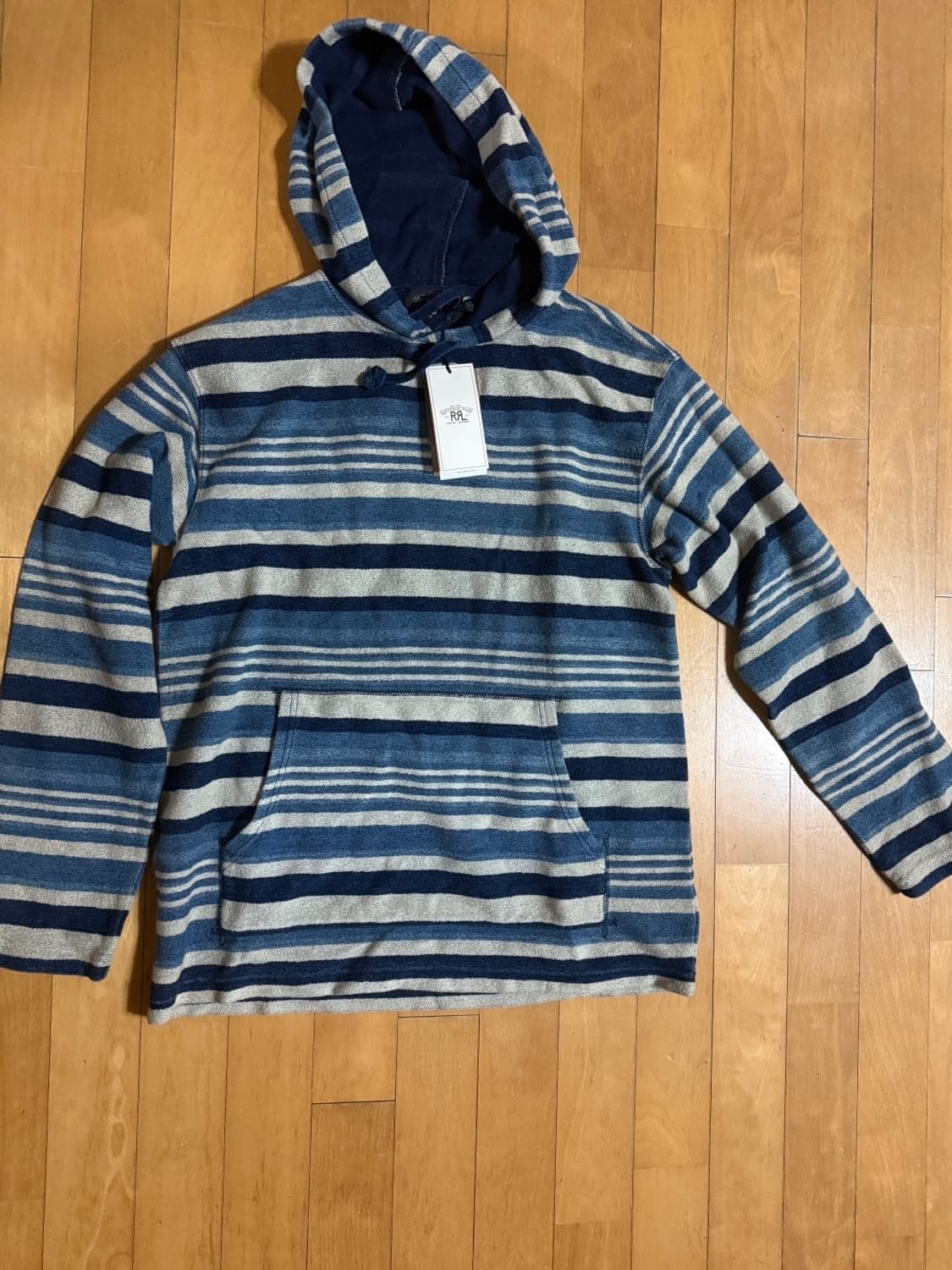 RRL 프렌치 테리 스트라이프 인디고 콘튼 후디 상품이미지2