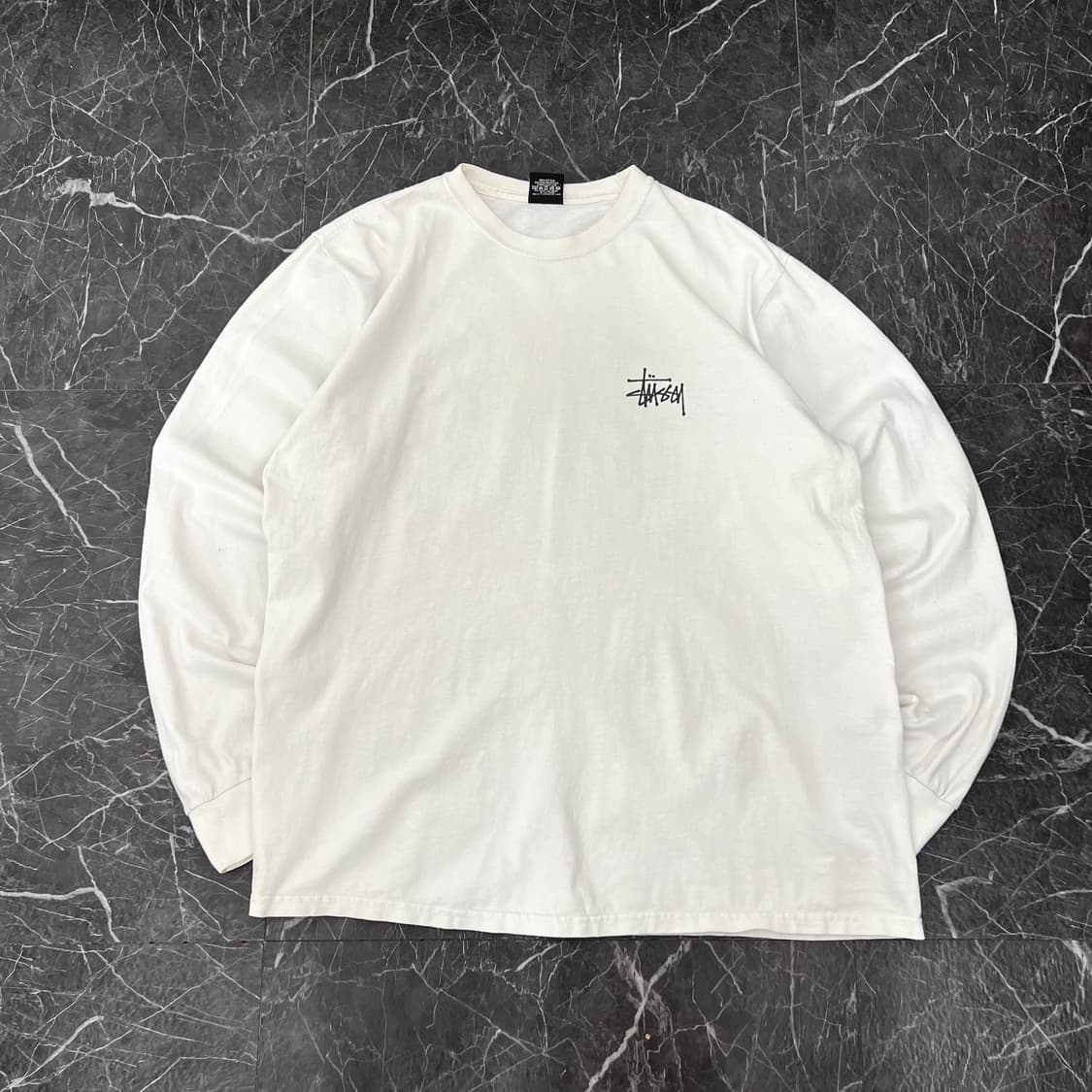 스투시 베이직 로고 화이트 롱 슬리브 상품이미지2