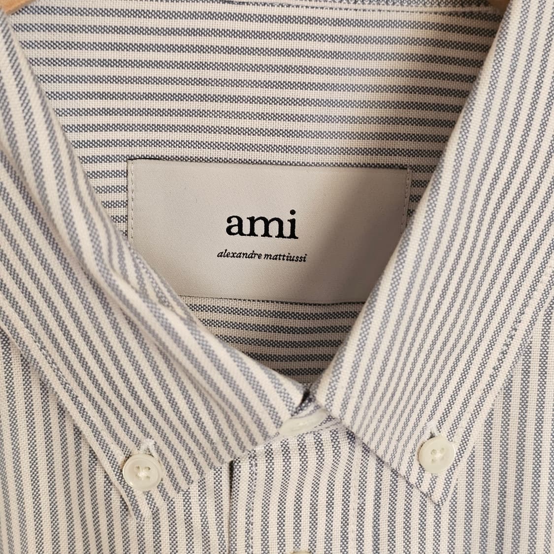 XL 새제품) AMI 아미 블루 스트라이프 옥스포드 셔츠 110 체감 상품이미지5