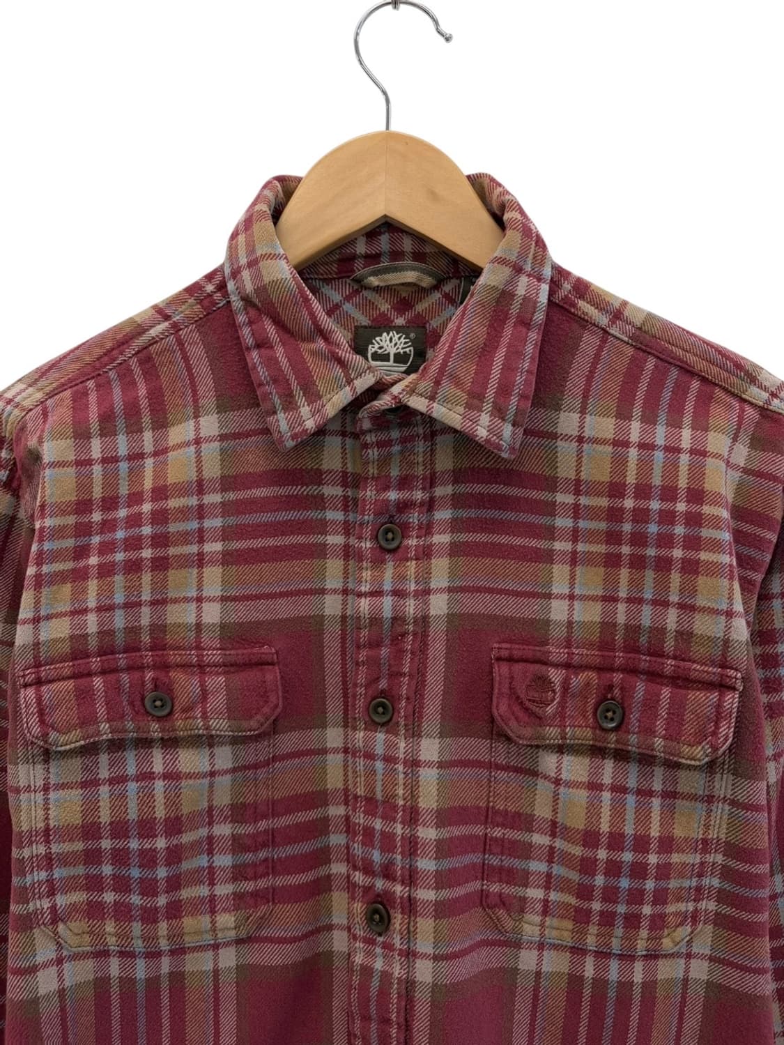 00년대 팀버랜드 체크 워크셔츠 빈티지 딥핑크 (L) 상품이미지2