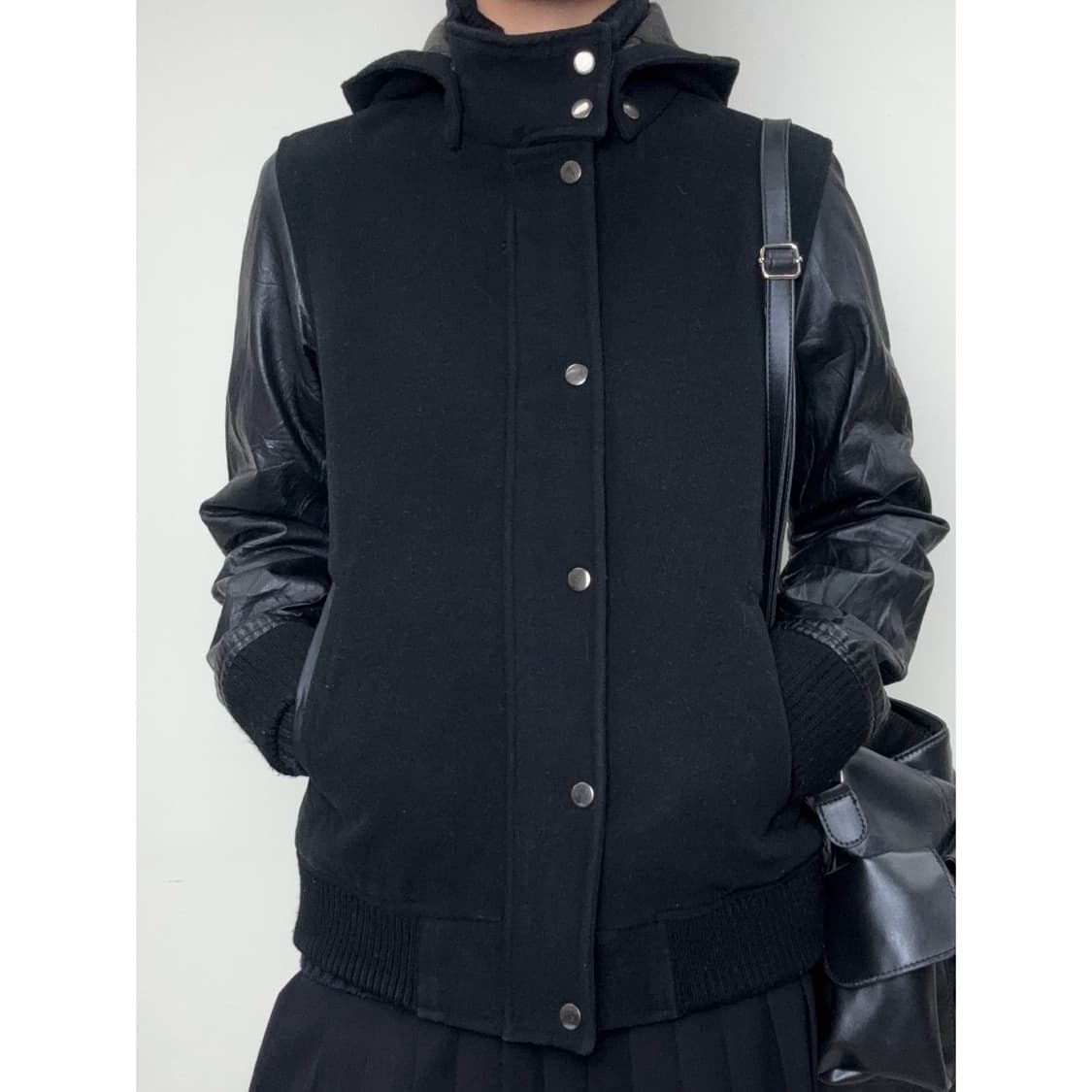빈티지 락시크 하이넥 블랙 자켓 상품이미지5