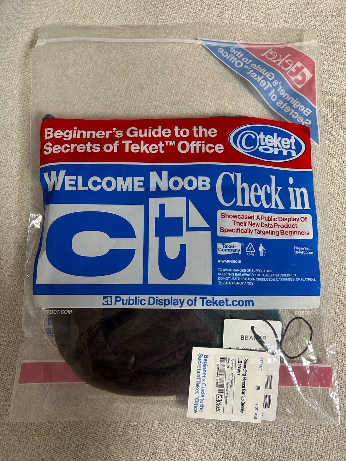 테켓 Recording Fleece Earflap Beanie Brown 상품이미지4