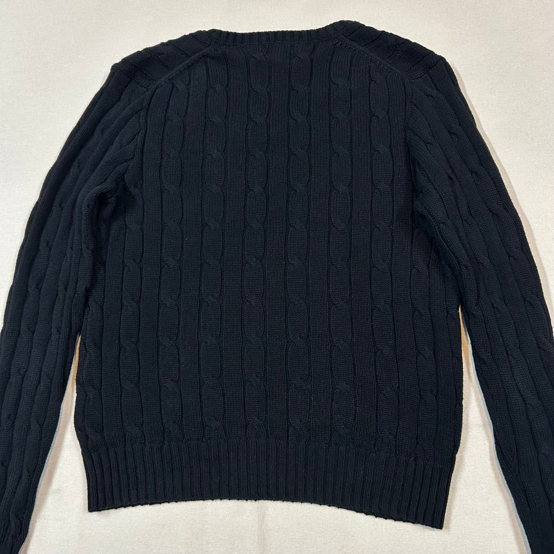 L) 폴로 랄프로렌 케이블 꽈배기 브이넥 니트 신형 큐알탭 상품이미지6