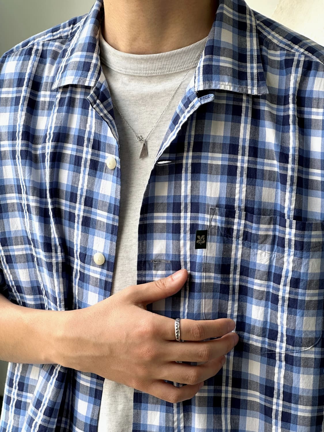 Natural sucker fabric check shirt 상품이미지8