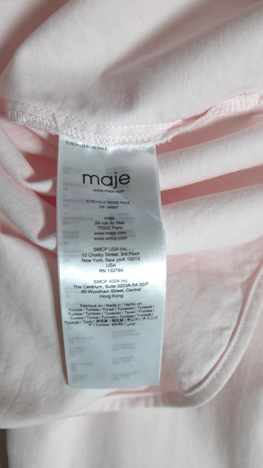 마쥬 로즈페일 연핑크 루즈핏 코튼 셔츠 1 사이즈 상품이미지9
