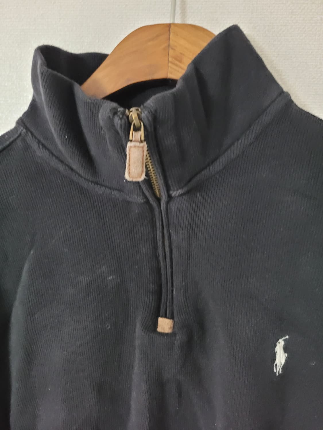 가슴60) 폴로 니트반집업 블랙 상품이미지2