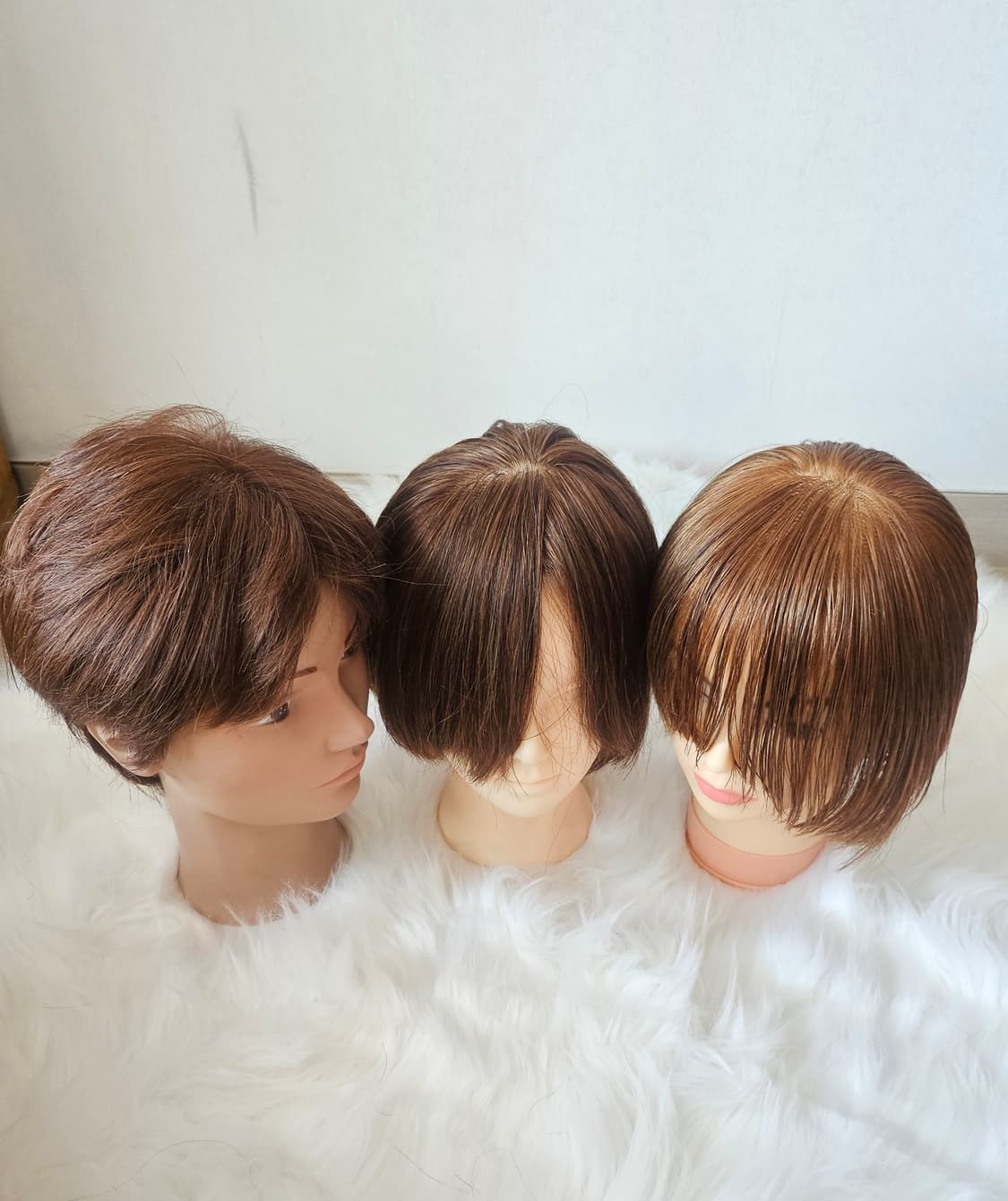 미용 커트 연습용 통가발 3개 / 앞머리 길이 있음(20cm) 상품이미지1
