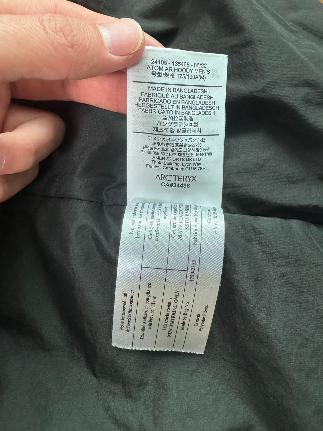 (민트급) 아크테릭스 아톰 AR 후디 렐릭 M 상품이미지10