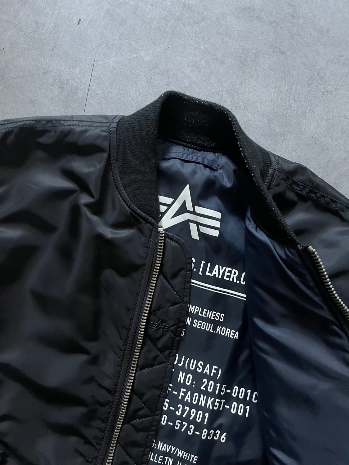 Alpha Industries 알파 인더스트리 네이비 블랙 리버시블 MA 상품이미지5