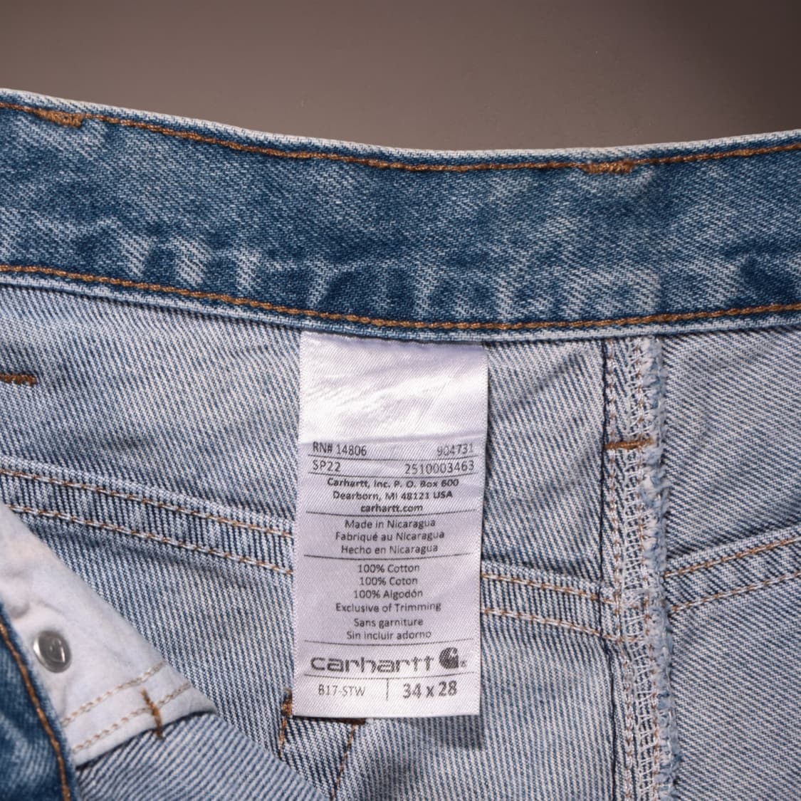 칼하트 데님 워크팬츠 상품이미지4