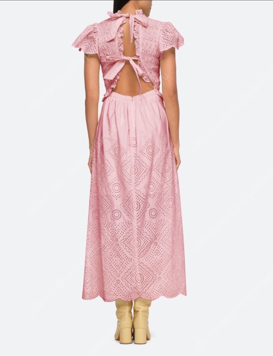 (새상품!) 씨뉴욕 레이스 펀칭 아일렛 롱드레스 4(55) 상품이미지3