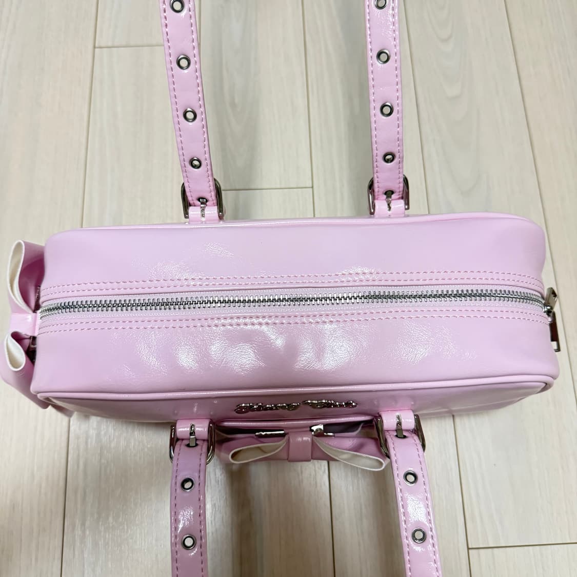 아이당 클럽 스쿨백 리본 미니백 핑크 상품이미지4