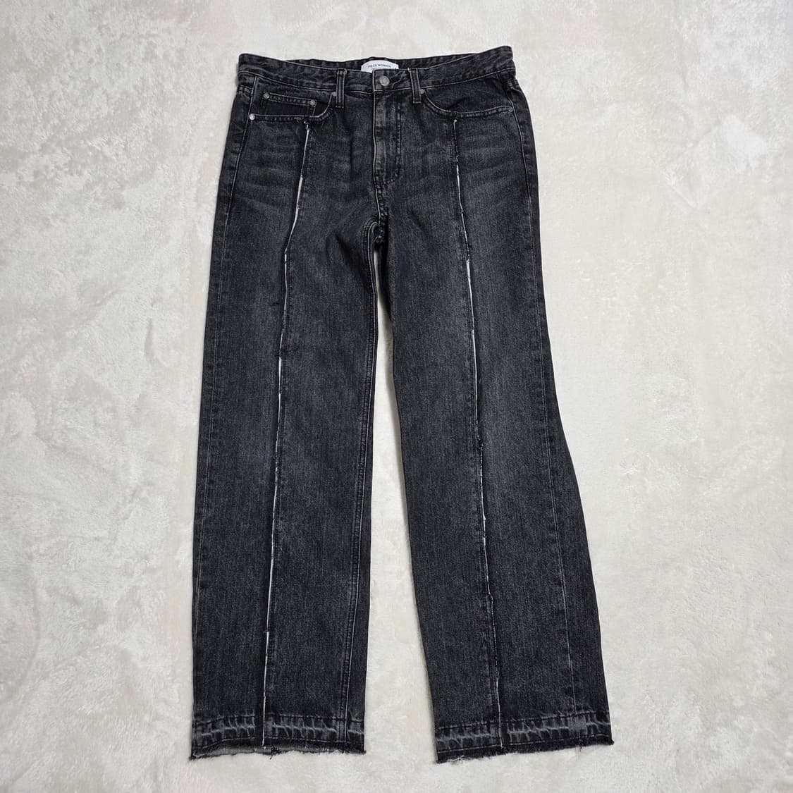 (XL)피스워커 프론트 엣지 블랙 데님 팬츠  상품이미지1