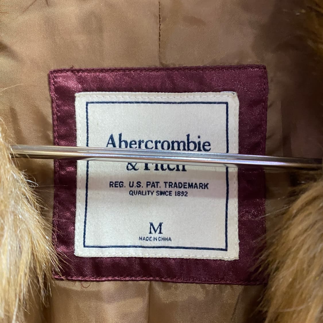 아베크롬비 앤 피치 숄 칼라 브라운 모피 코트 B3814   상품이미지3