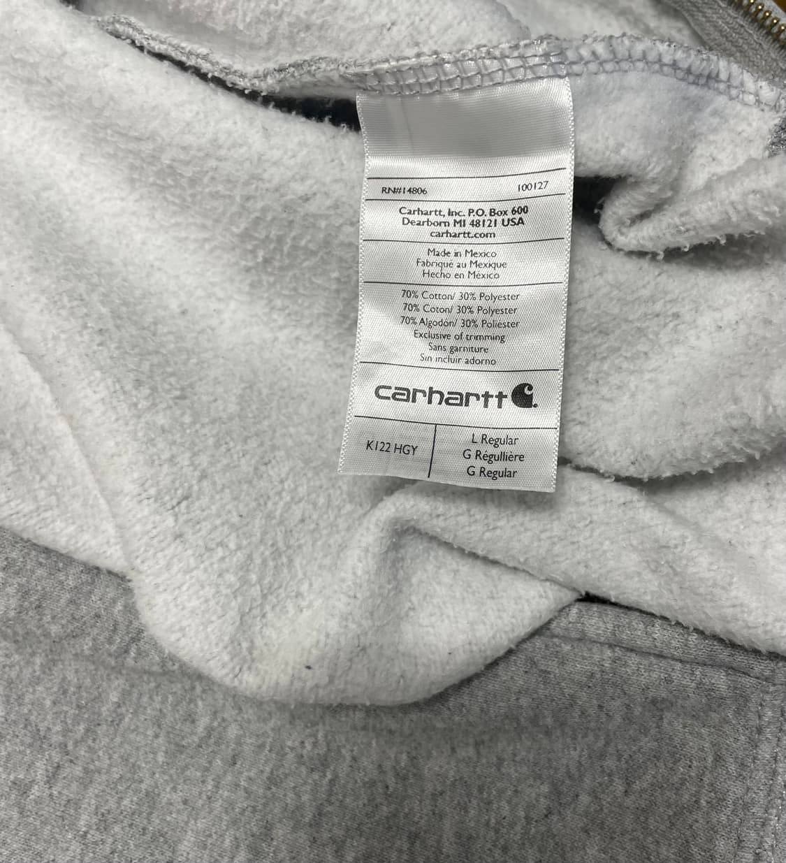 칼하트 후드집업 헤더그레이 사이즈 L 상품이미지7