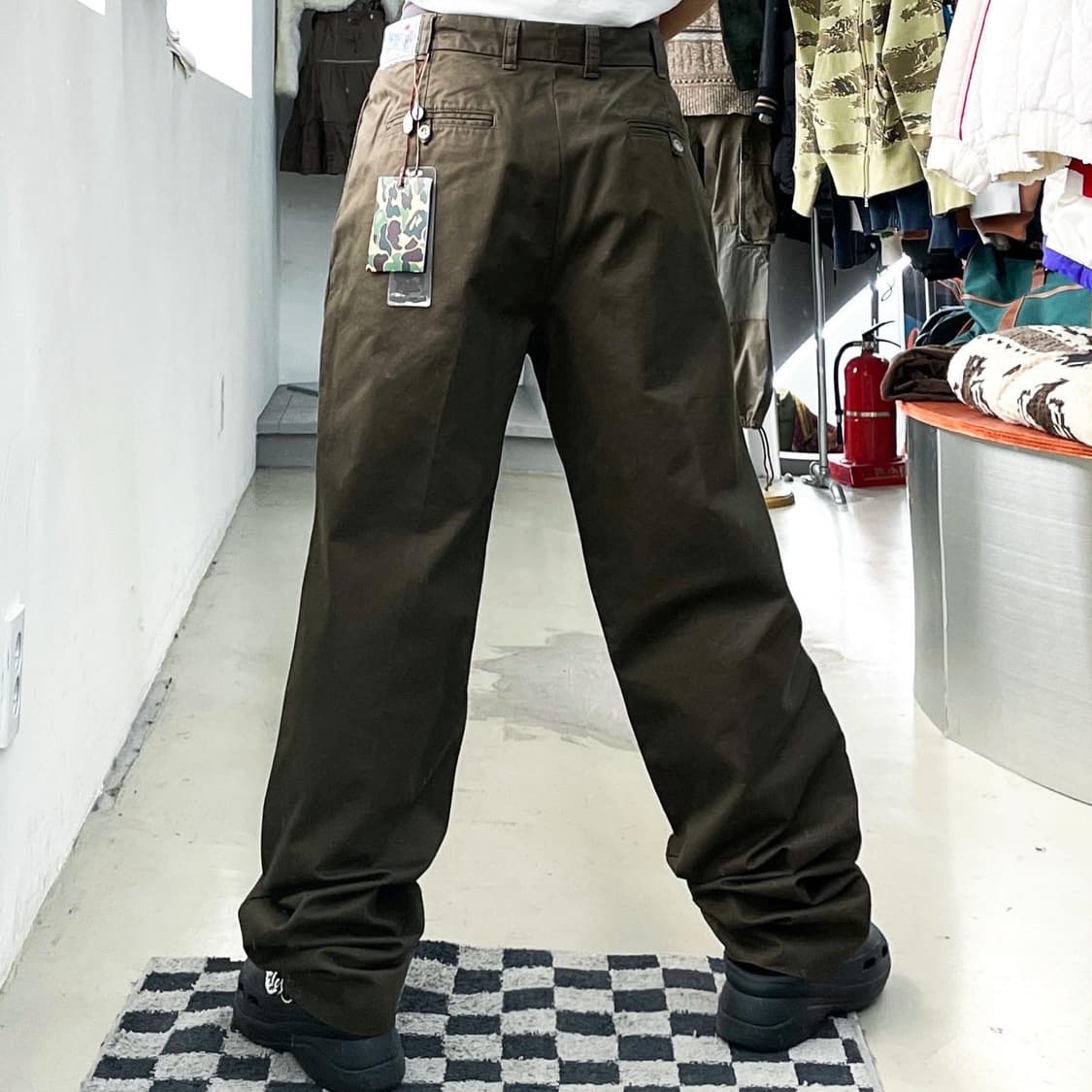 베이프 올리브 카키 코튼 치노 팬츠 상품이미지1