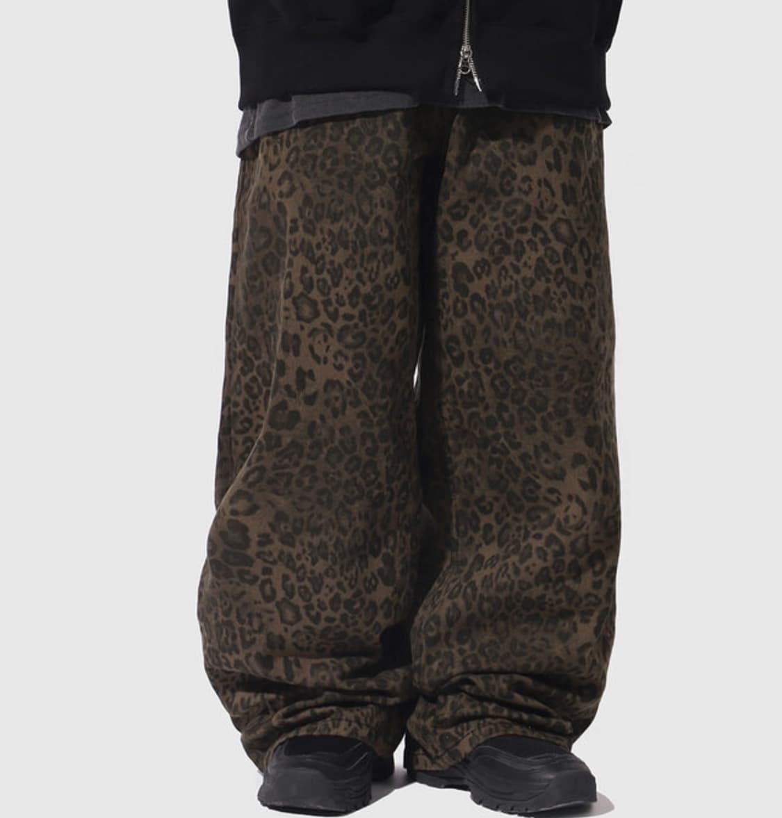 Doz 레오파드 워싱 와이드 팬츠 상품이미지3