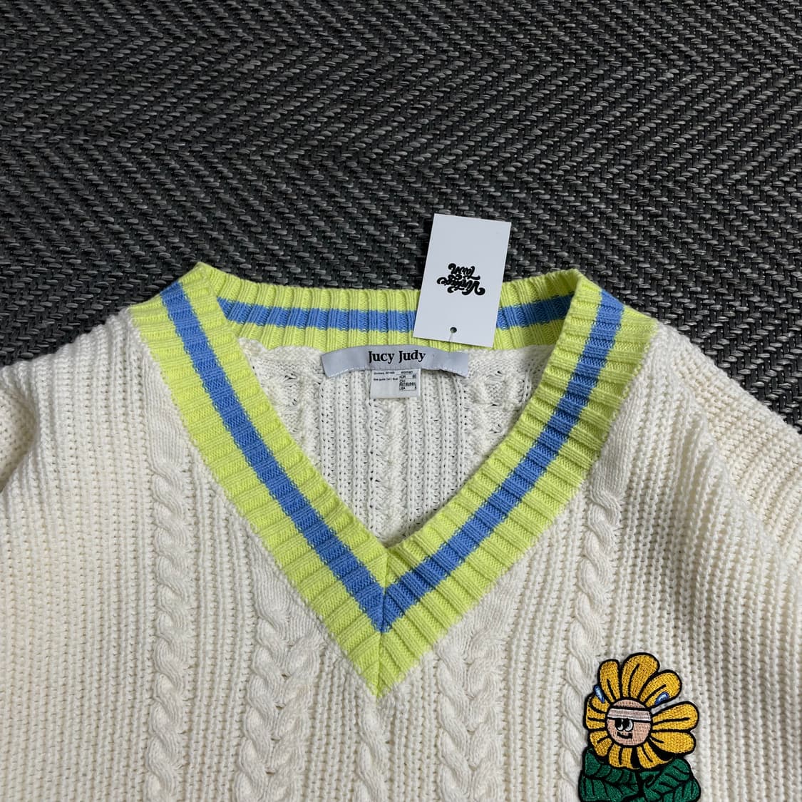 쥬시쥬디 케이블 아이보리 스웨터 니트o 4345 상품이미지4