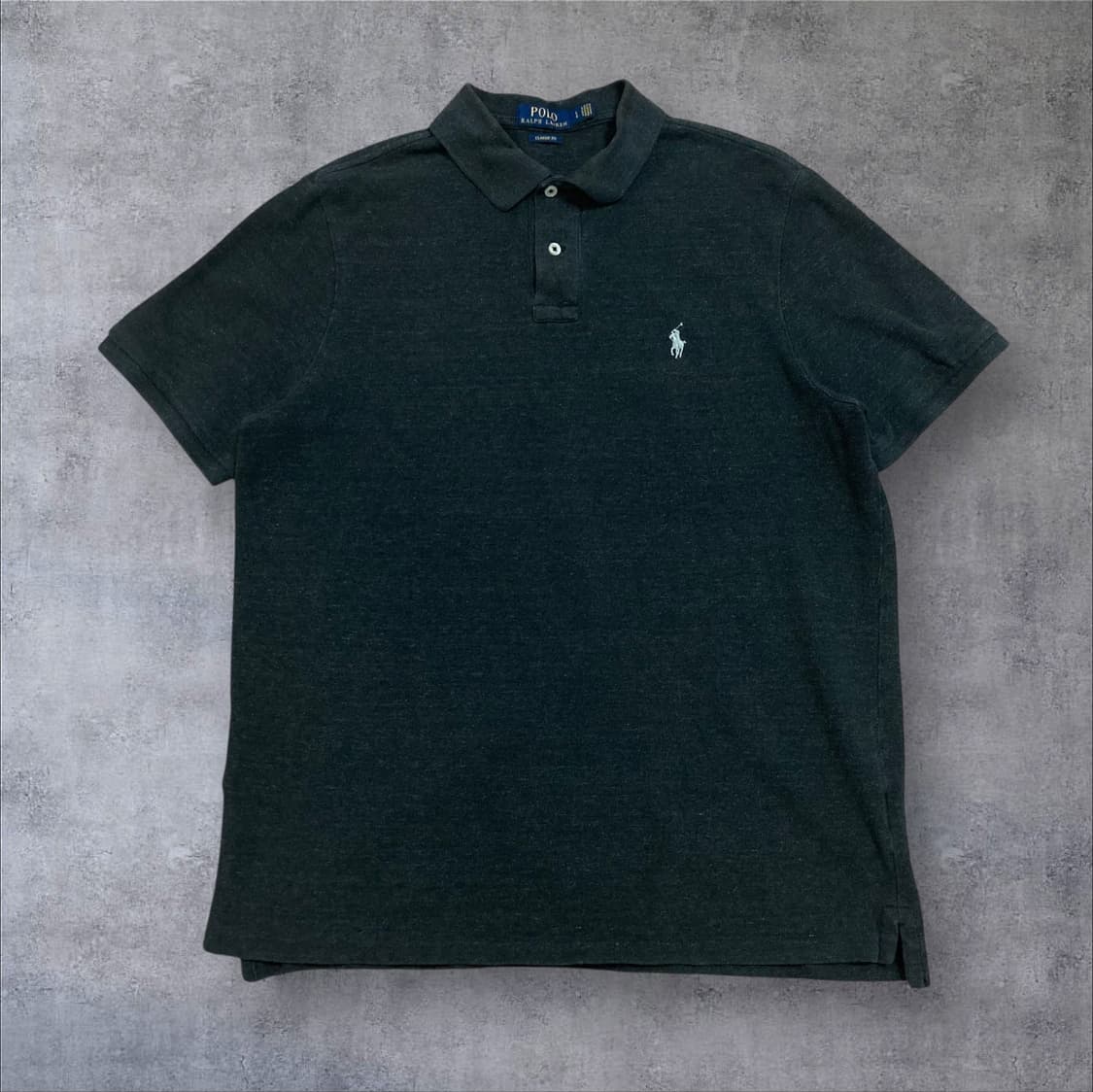 폴로 랄프로렌 스몰 포니 로고 차콜 카라 반팔티 상품이미지1
