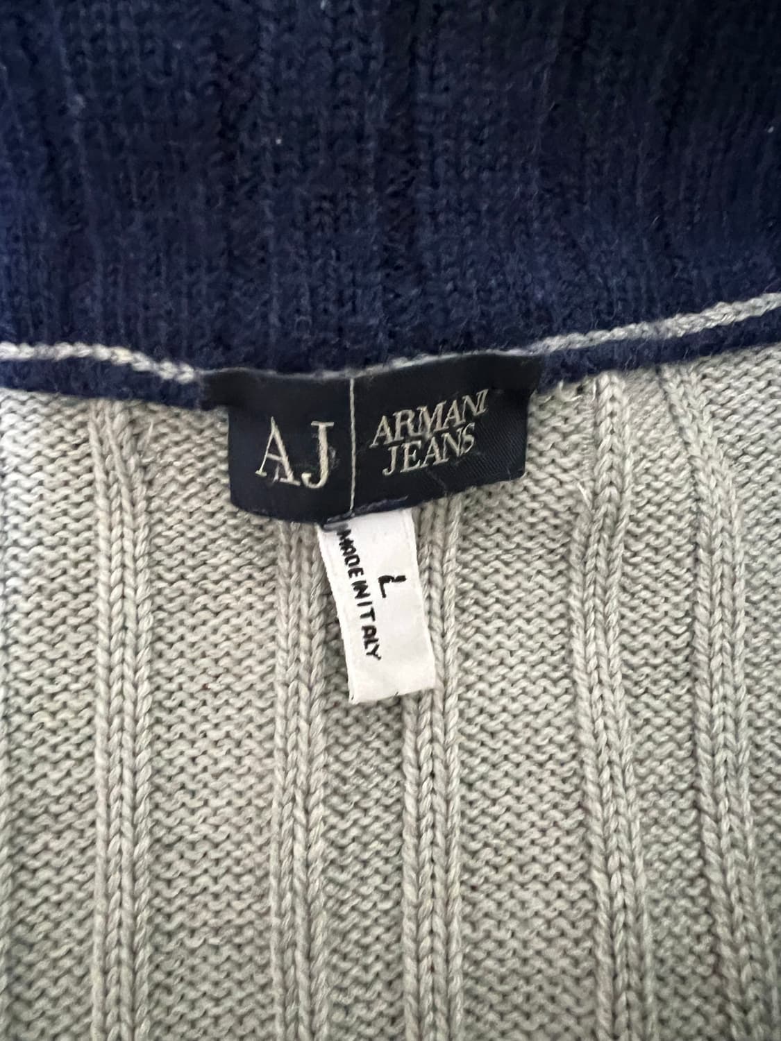 00s 아르마니 진스 투웨이 그레이 니트집업 상품이미지3