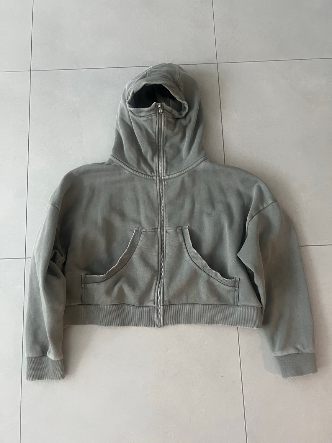 엔타이어스튜디오 크롭 후드 집업 그레이 xxs 상품이미지1