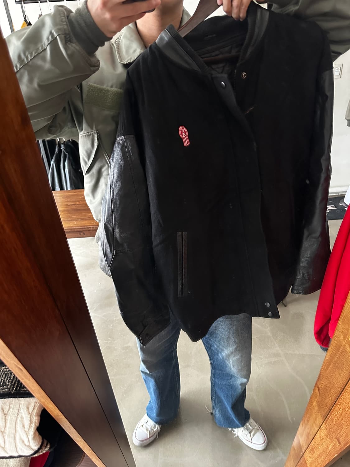  KENWORTH TRUCK CENTRES 울 레더 바시티 자켓 상품이미지9