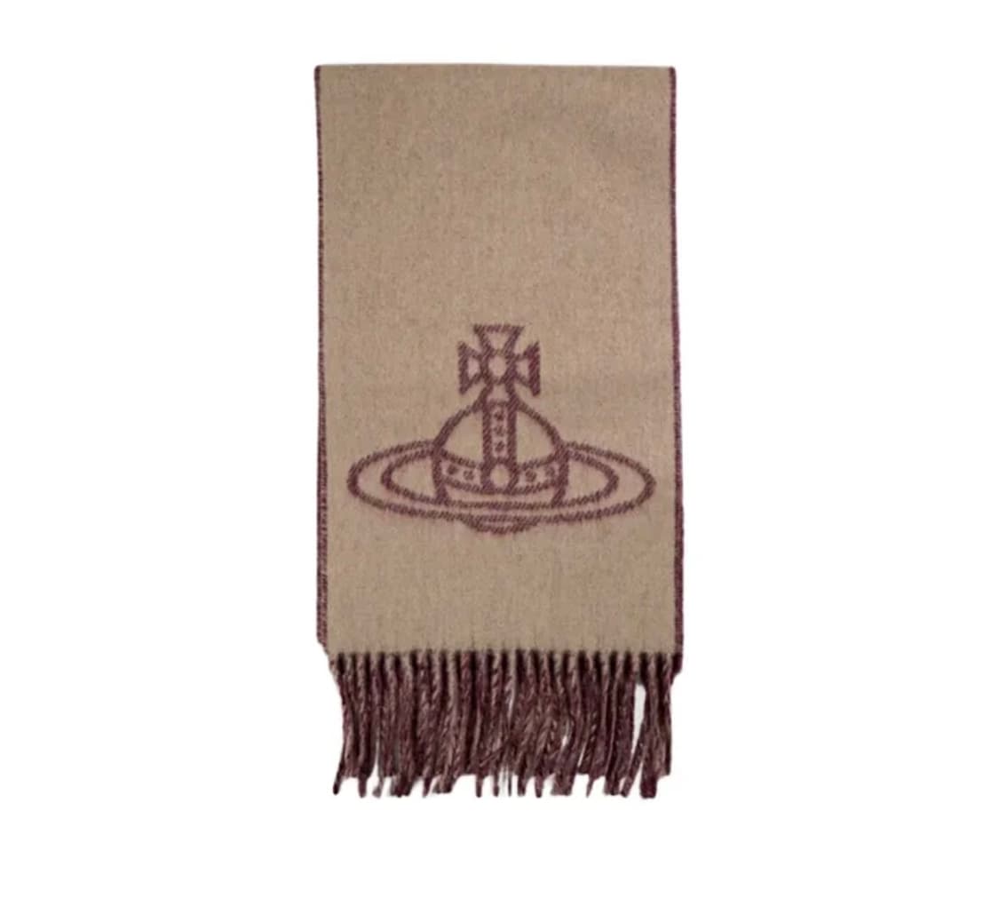 비비안웨스트우드 더블 페이스 양면 ORB 로고 머플러 카멜 25FW 상품이미지2