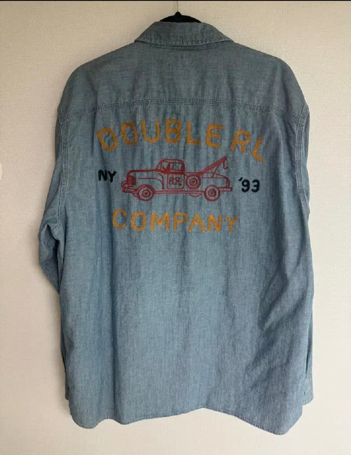 XL) RRL 임브로이더 샴브레이워크셔츠 피오셔츠 상품이미지2