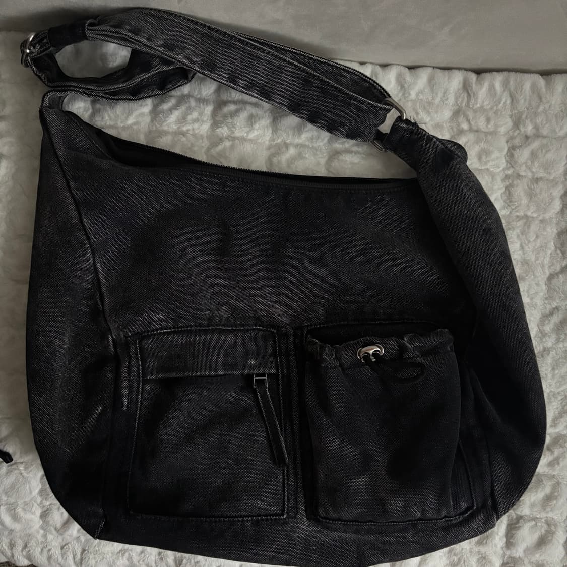 자라 데님 멀티포켓 숄더백 블랙 상품이미지1