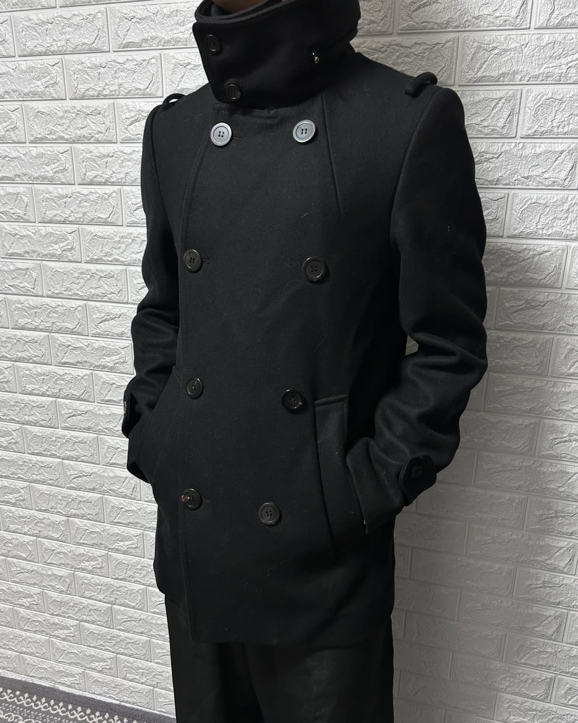 우영미 나폴레옹 하이넥 울 캐시미어 코트 상품이미지2