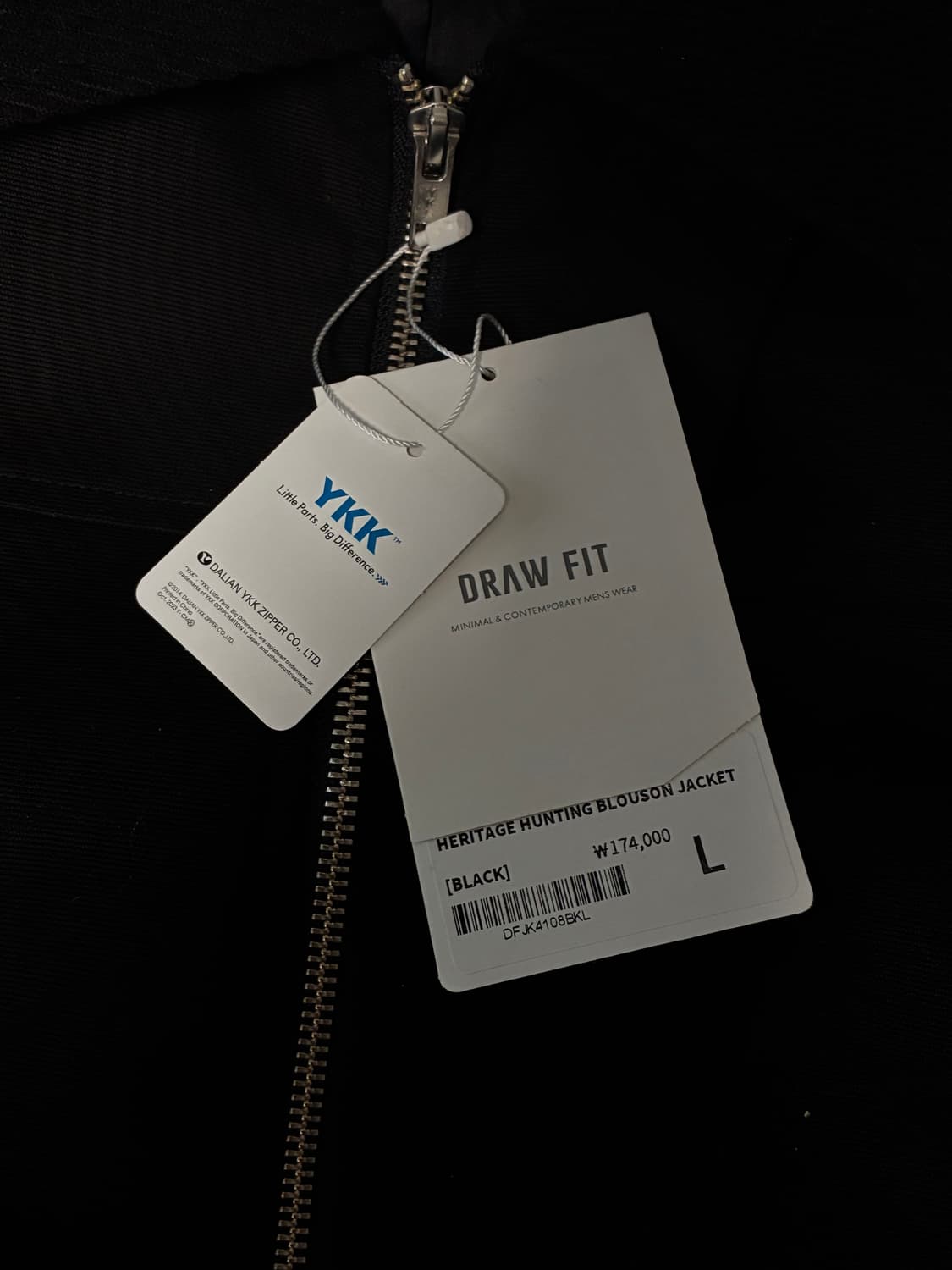 (새상품)(L) 드로우핏 헤리티지 헌팅 블루종 자켓 [BLACK] 판매 상품이미지7