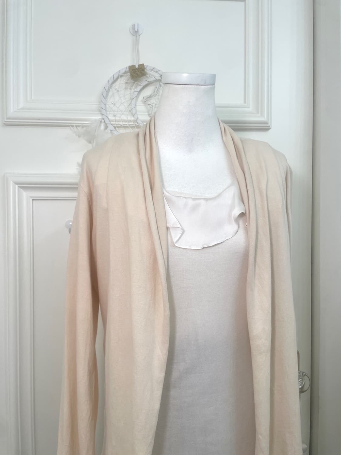 sheer coral cotton open cardigan&ivory s 상품이미지2